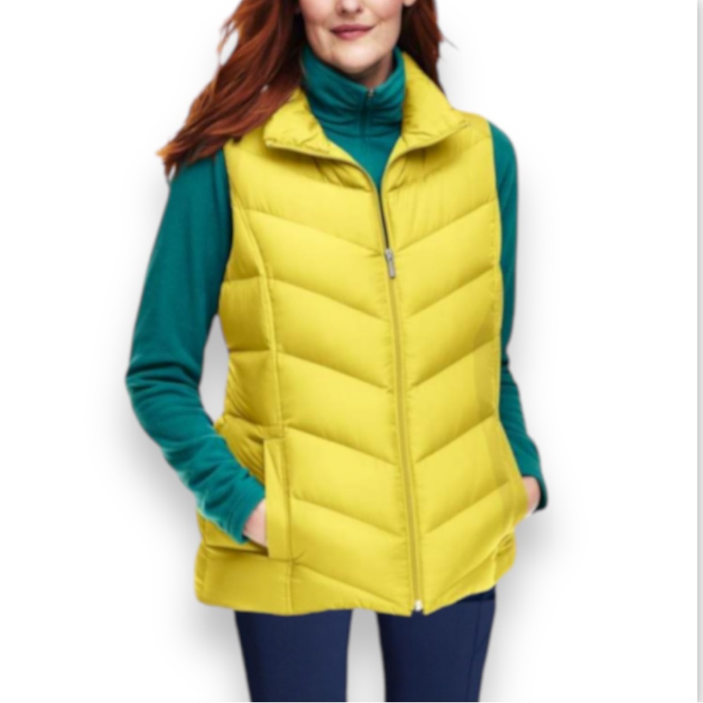 Land's End Classic Down 600 Fill Vest | Women’s XS/P 2-4 | Pineapple | $40